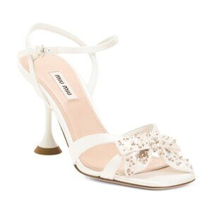 MIU MIU Made In Italy Raso 3 Strappy Satin Bow Heeled Dress Sandals